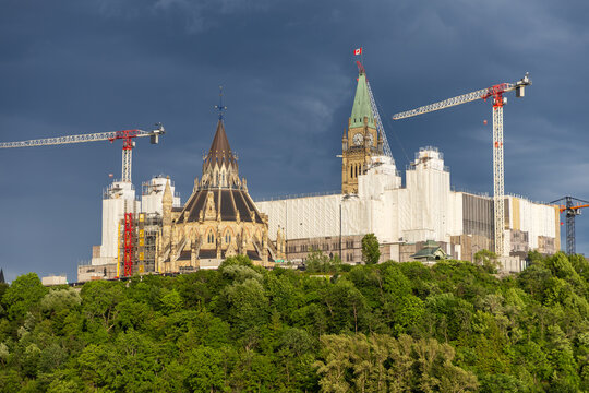 Parliament Hill Centre Block restoration in Ottawa, Canada