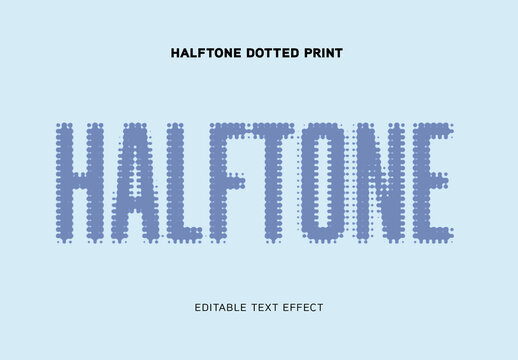Halftone Dotted Print Text Effect