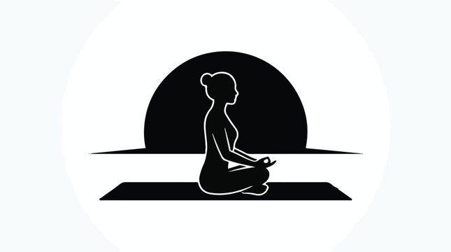 yoga silhouette at sunrise meditation practice