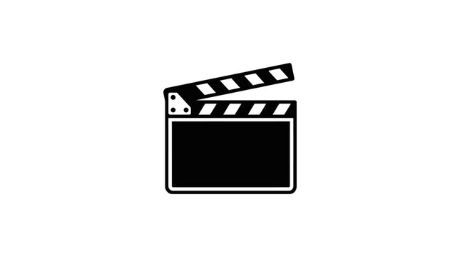 Movie clapperboard icon for film production.