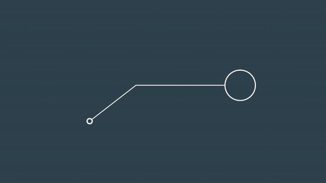 Minimalist white line callout animation on dark background with circular endpoint for modern tech video.