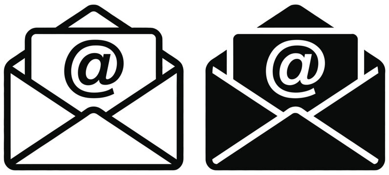 Electronic mail icon representing newsletter delivery, incoming messages, contact information and digital communication, vector design