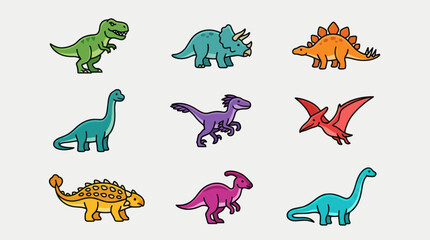 Various dinosaur icons collection © Hylios