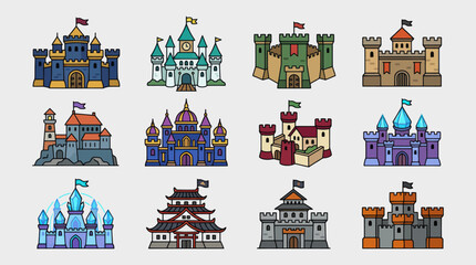 Various castle styles collection © Hylios
