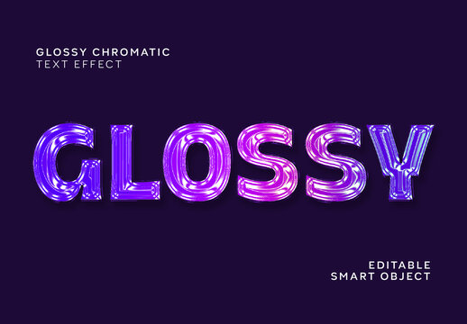 Glossy Chromatic Text Effect