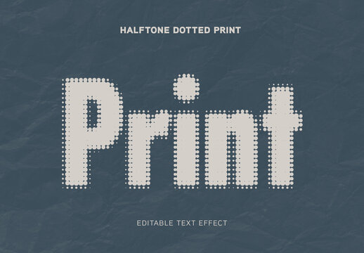 Halftone Dotted Print Text Effect