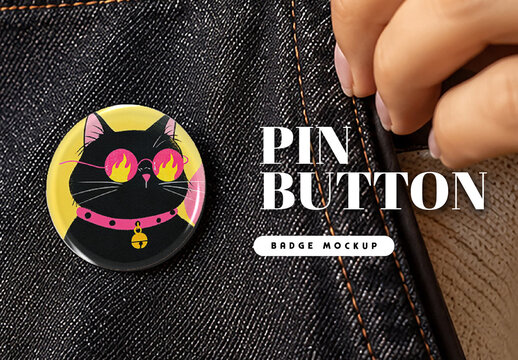 Pin Button Badge Mockup
