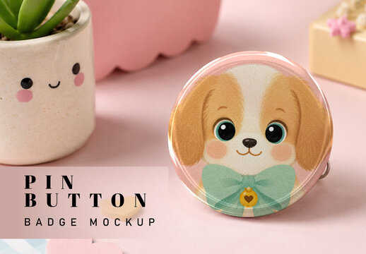 Pin Button Badge Mockup