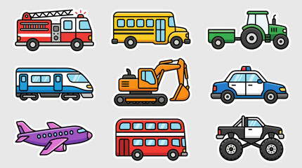 Various types of vehicles and transportation © Gusion