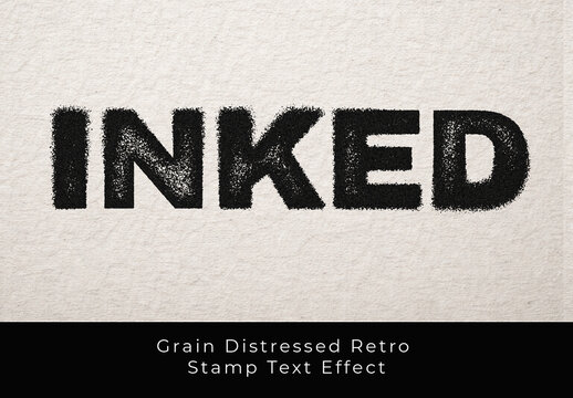 Grain Distressed Retro Stamp Text Effect