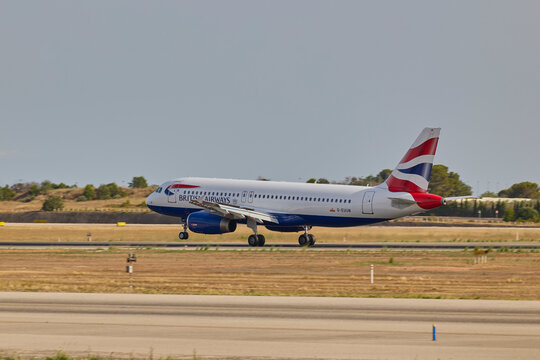 British Airways passenger aircraft landing at Valencia airport. Valencia, Spain - June 20, 2026.