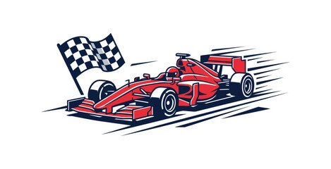Obraz premium Formula One Race Car Vector Illustration