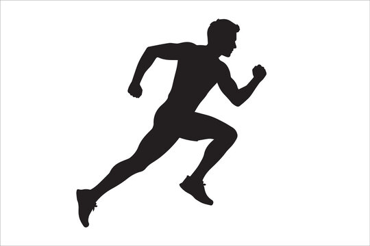 Man running in black silhouette