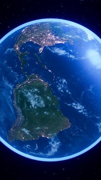 3D Rotating Earth Globe Focusing on Iberian Peninsula - Vertical 916 Spain, Portugal, and Morocco Geography Animation