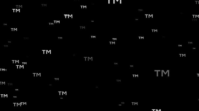 Animated White Trademark Symbol Pattern Branding and Business Background 4K Seamless Loop