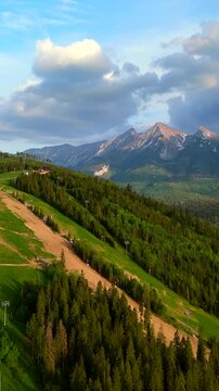 The breathtaking aerial view of beautiful Tantra mountains and landscape around