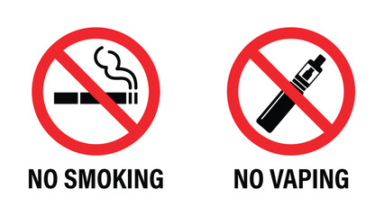 No smoking and no vaping signs on white background © Artist hub
