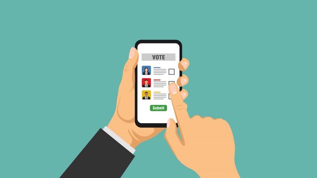 online election video animation evoting flat concept
