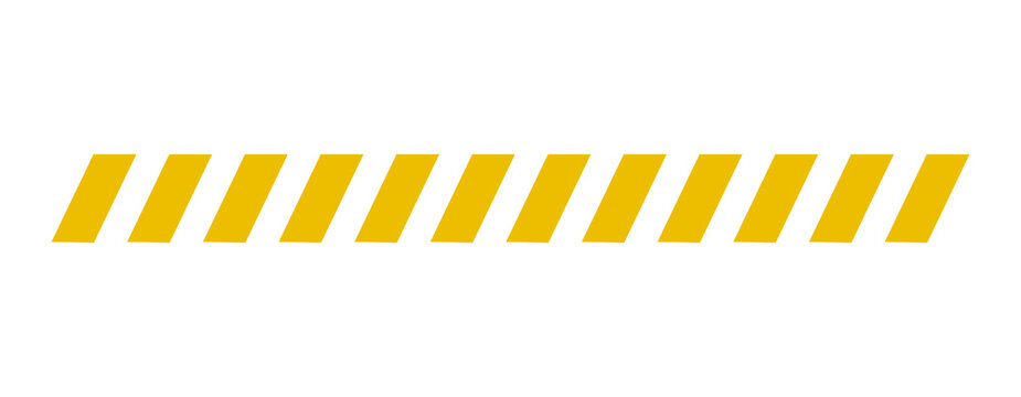 Yellow Diagonal Stripe Border PNG Isolated on Transparent Background for Warning Signs and Graphic Design