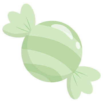 Cute Lime Green Pastel Striped Candy Vector