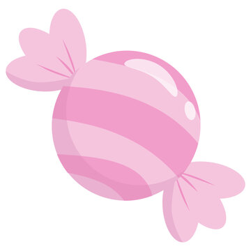 Cute Rose Pink Pastel Striped Candy Vector Illustration