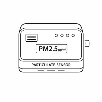 Digital Particulate Matter Sensor Device Illustration.