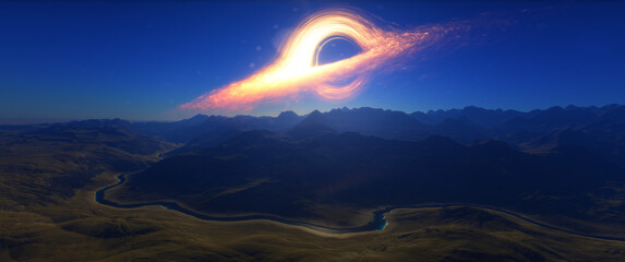 View of a Black hole from a planet © Ika
