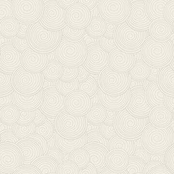 Spiral curls. Seamless vector pattern of swirling motifs in in calm, muted tones. Irregular hand-drawn shapes with varied line thickness add organic texture. Decorative design of elegant spiral curls.