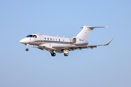 Luqa, Malta - July 8, 2026: Embraer EMB-550 Praetor 600 (REG: PR-KIT) on finals runway 31.