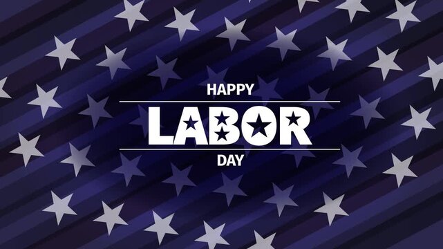A stars and stripes background mimicking the American Flag and the text "Happy Labor Day" appearing