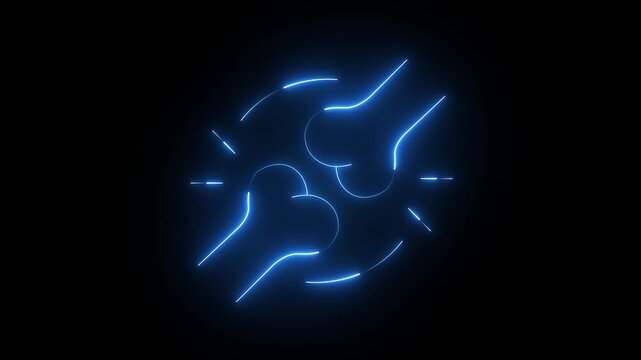 Joint pain, arthritis line icon. Motion graphics of neon line joint pain icon
