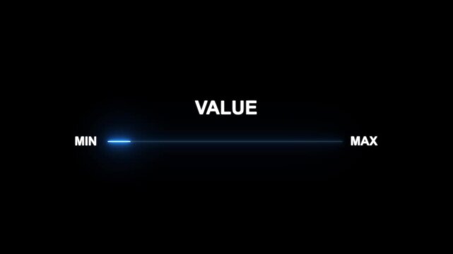 The concept of business value added. increase value, company value add, growth plan on black background. neon glow line animation. 4k