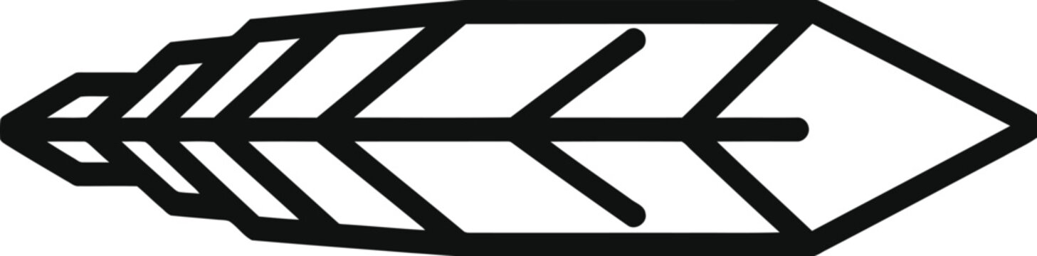 Monoline feather arrow icon vector graphic