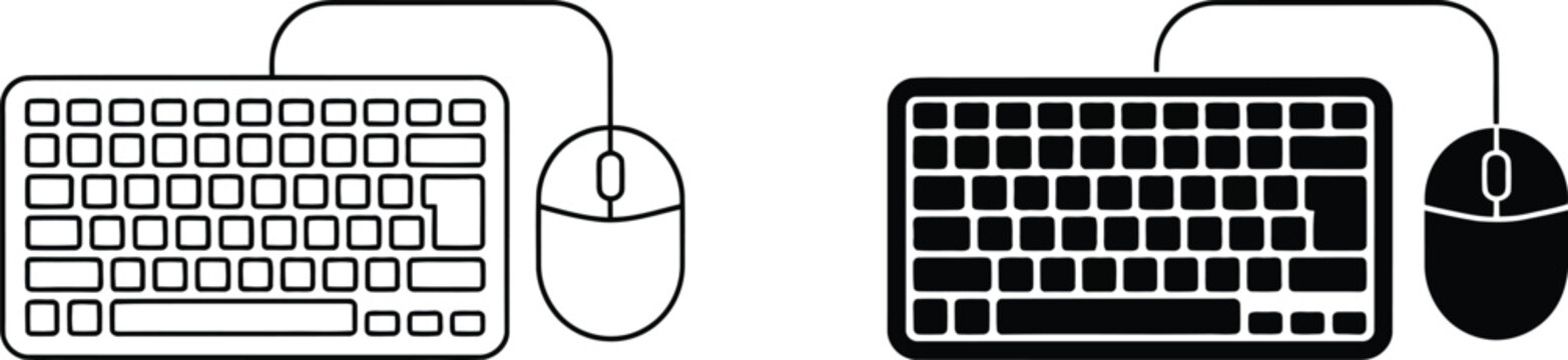 Computer keyboard and mouse peripheral icon 