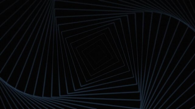 Abstract Neon Square Tunnel Loop &ndash; Futuristic Geometric Spiral Background with Gradient Light Lines 4K Geometric pattern with neon green lines.