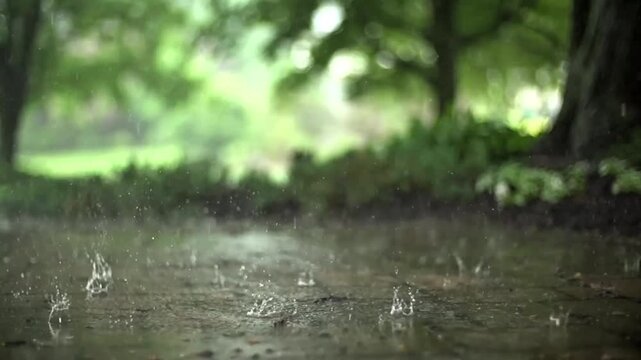 rain in the forest