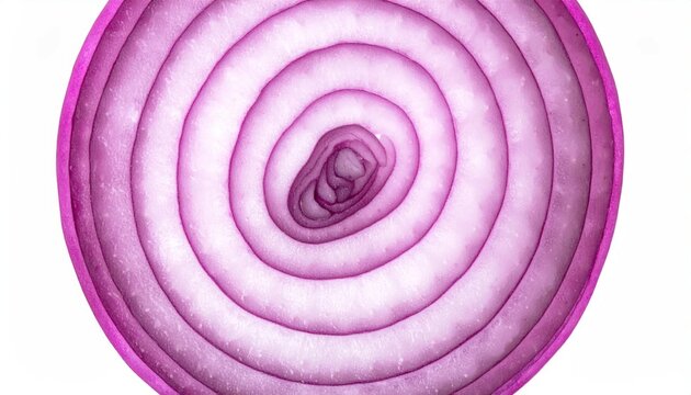 Cross section slice of a fresh red onion