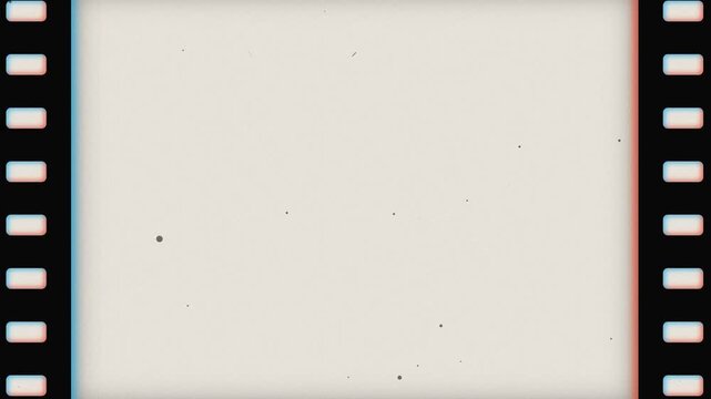 Old filmstrip overlay effect with noise grain dusty, vintage 8mm celluloid frame for background paper