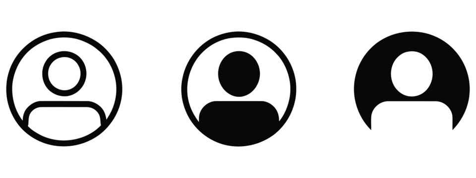 Profile user icon featuring account avatar symbol for login, membership and digital identity themes, vector design