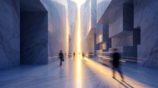 Modern Architecture Interior with Light and Movement