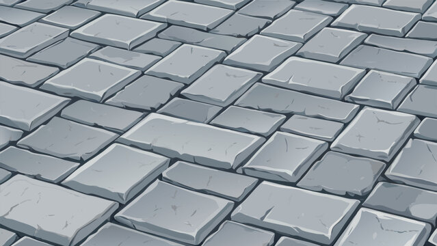 Seamless Gray Concrete Paving Stone Texture with Random Ashlar Pattern for Outdoor Architectural Pavement Background