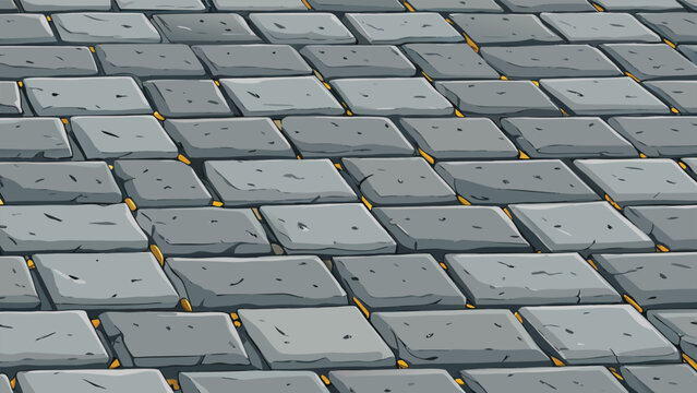 Seamless Gray Concrete Paving Stone Texture with Random Ashlar Pattern for Outdoor Architectural Pavement Background