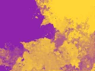 Vibrant purple and yellow paint splatter. Abstract texture blends bold hues. Dynamic edges suggest energy and motion. Perfect for modern graphic or digital design. Bold colors evoke creativity © Pupun