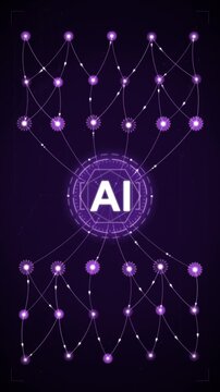 Artificial Intelligence Network Connections Animated Background Loop