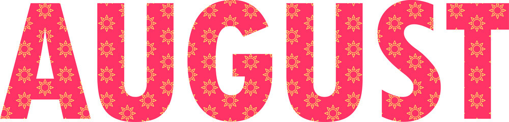 august text sticker, summer month © Liena