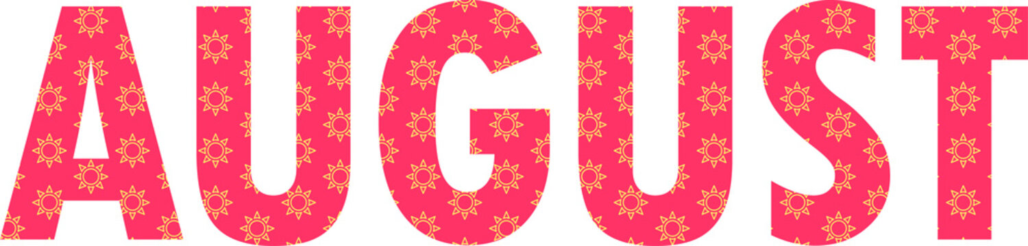 august text sticker, summer month