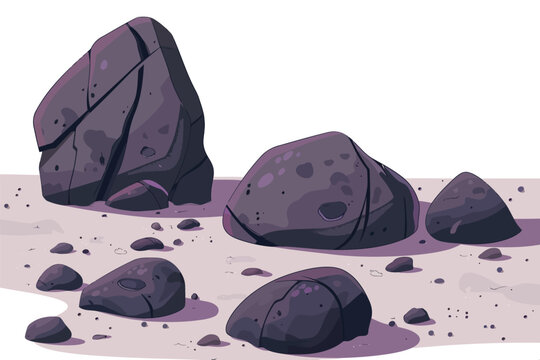 Rocks on beach set isolated