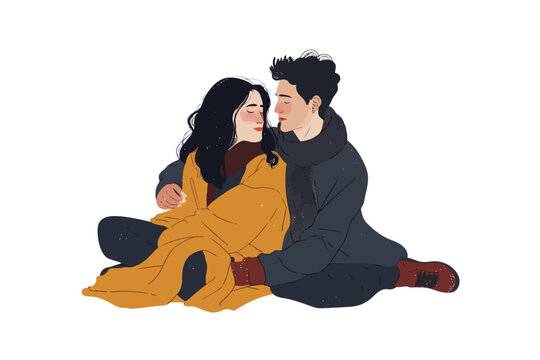 romantic asian couples stock image isolated vector style