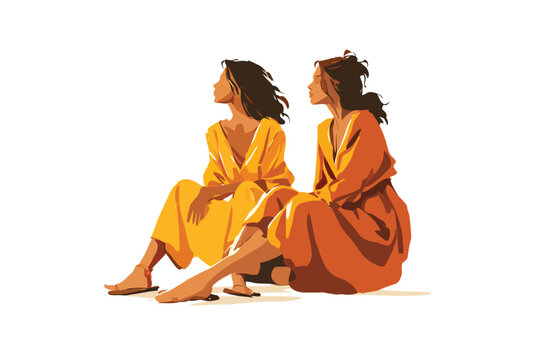 Romantic Editorial Shot Featuring Two Women and Soft isolated