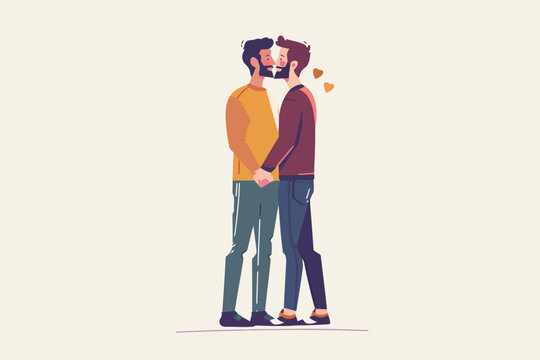 romantic gay men couple stock image isolated vector style